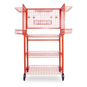Velocity Multi-Level Parts Cart & 6-Piece Adjustable Hook Shelves